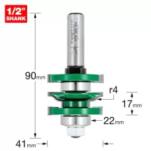 Trend CRAFTPRO Bearing Guided Easyset Ogee Router Cutter 41mm 17mm 1/2"