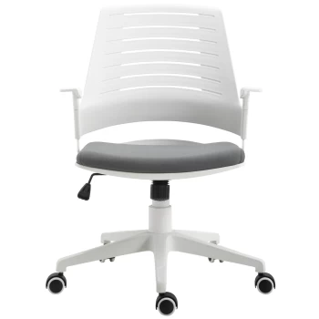 Vinsetto PU Plastic Adjustable Armrest Home Office Chair - White