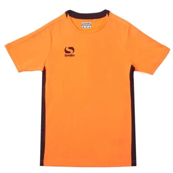 Sondico Fundamental Polo T Shirt Junior Boys - FluOrange/Black