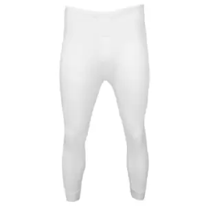 FLOSO Mens Thermal Underwear Long Johns/Pants (Viscose Premium Range) (Waist: 36-38inch (Large)) (White)