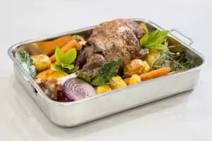 Stainless Steel Roasting Pan with Rack 35x28x6.5cm, Sleeved