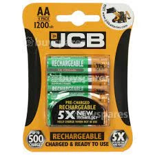 JCB AA Batteries - Rechargeable - 4 Pack