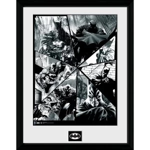 Batman Comic Collage Framed Collector Print