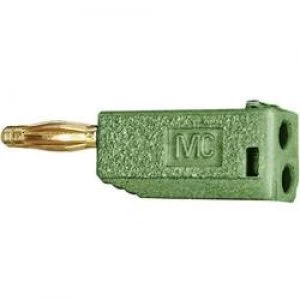 Straight blade plug Plug straight Pin diameter 2mm Green Staeu