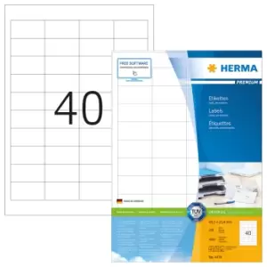 HERMA Labels Premium A4 48.5x25.4mm white paper matt 4000 pcs.