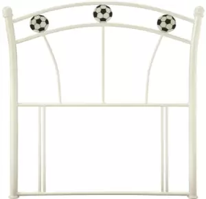 Serene Soccer Football 3ft Single White Metal Headboard