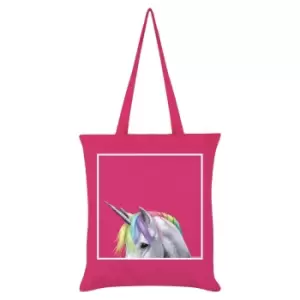 Inquisitive Creatures Rainbow Unicorn Tote Bag (One Size) (Pink)