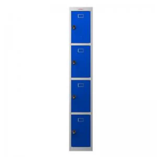 Phoenix PL Series 1 Column 4 Door Personal Locker Grey Body Blue Doors EXR87245PH