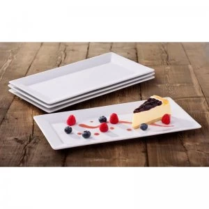 White 4 Piece Rectangle Platters