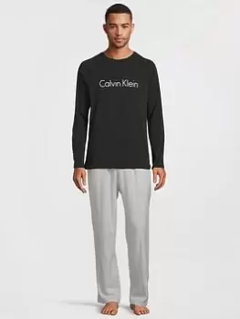 Calvin Klein Flannel Pyjama Gift Set - White/Black Size M Men