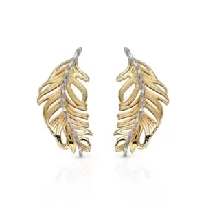 JG Signature 9ct Gold Diamond-Cut Feather Earrings