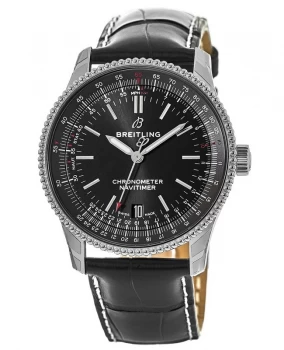 Breitling Navitimer 1 Automatic 38 Black Dial Crocodile Leather Strap Mens Watch A17325241B1P1 A17325241B1P1