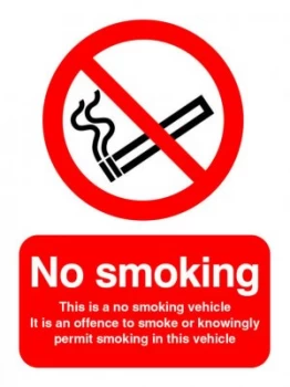 Extra Value 100x75mm Self Adhesive Safety Sign - No Smoking