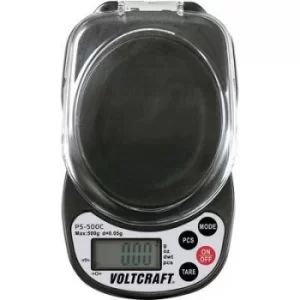 VOLTCRAFT PS-500C Pocket scales Weight range 500g Readability 0.05g battery-powered Black
