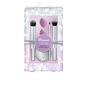 Real Techniques Sparkle On-The-Go Makeup Brush Gift Set with Makeup Blender Beauty Sponge