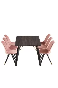 'Sofia Cosmo' LUX Dining Set with a Table & Chairs Set of 6