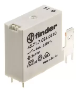 Finder, 24V dc Coil Non-Latching Relay SPNO, 16A Switching Current PCB Mount Single Pole, 45.71.7.024.0310