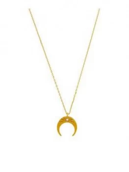 Accessorize Sparkle Star Set Horn Pendant Necklace - Gold