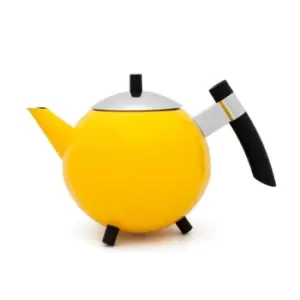 Bredemeijer Teapot Double Wall Duet Design Meteor 1.2L in Ochre Yellow with Chro
