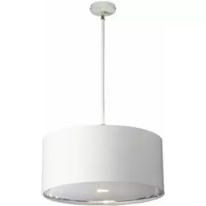 1 Bulb Ceiling Pendant Light Fitting White Highly Polished Nickel LED E27 60W