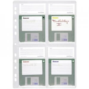 Durable Floppy disc folder punched pocket 4 floppy disks (3.5) Transparent 5 pcs 524319