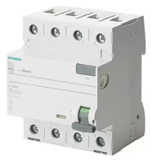 Siemens, 25A Instantaneous RCD, Trip Sensitivity 30mA, Type A, DIN Rail