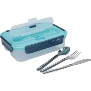 Built Retro 1 Litre Lunch Box with Cutlery - Blue