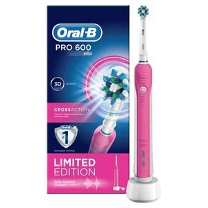 Oral B Pro 600 Pink Special Edition Electric Toothbrush