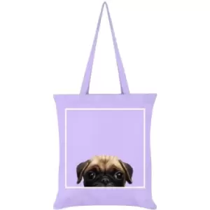 Inquisitive Creatures Pug Tote Bag (One Size) (Lilac) - Lilac