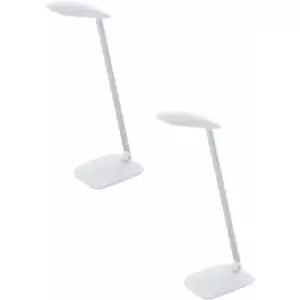 2 PACK Table Desk Lamp Colour White Touch On/Off Dimming Bulb LED 4.5W Included