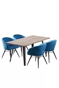 'Vittorio Rocco' LUX Dining Set a Table and Chairs Set of 4