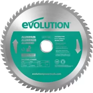 Evolution 210mm Aluminium Cutting 60 Tooth Tungsten carbide Tipped Saw Blade