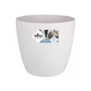 Elho Brussels 40cm Round Plastic Indoor Plant Pot with Wheels - White