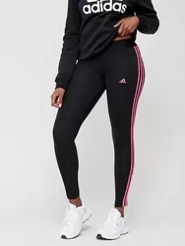 Adidas Sportswear Essentials Sports Leggings, Black/Pink, Size L, Women