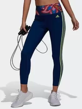 adidas Farm Rio Training Essentials 7/8 Tights, Blue Size M Women