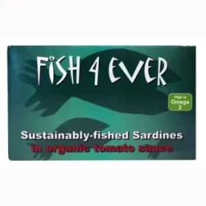 Fish 4 Ever Sustainably-Fished Whole Sardines in Organic Tomato Sauce 120g