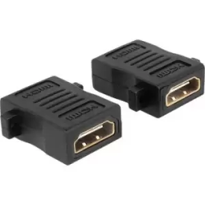 Delock 65509 HDMI Adapter [1x HDMI socket - 1x HDMI socket] Black screwable, gold plated connectors