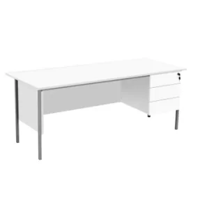 Eco 18 1800 X 750 4 Leg Rectangular Desk 3D Pedestal White-Black