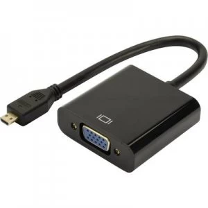 Digitus HDMI / VGA Adapter [1x HDMI socket D Micro - 1x VGA socket, Jack socket 3.5 mm] Black 10.00 cm