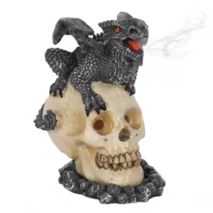 Black Dragon and Skull Incense Burner