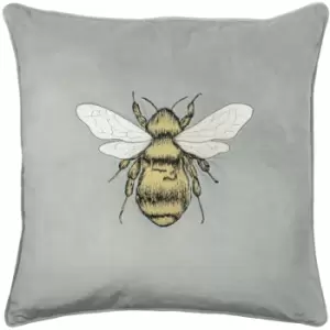 Hortus Bee Cushion Silver Grey, Silver Grey / 50 x 50cm / Polyester Filled