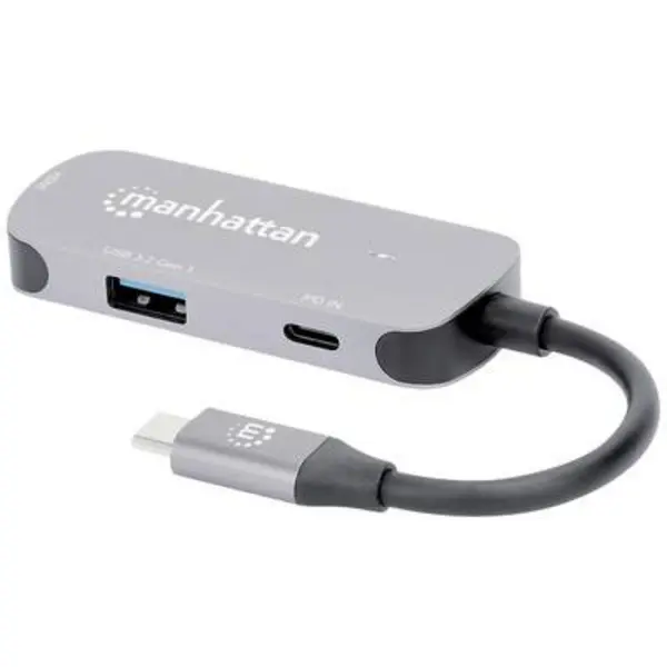 Manhattan Laptop docking station USB-C auf HDMI 3-in-1 Docking-Konverter USB-C powered