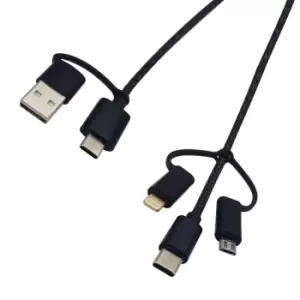 connektgear 1m USB 3 in 1 Charge and Sync Cable Type C and Type A...
