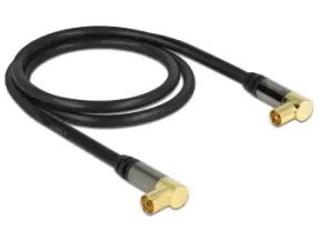 DeLOCK 88781 coaxial cable RG-6/U 1m IEC Black
