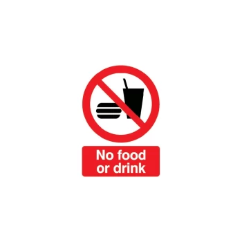 No Food Or Drink Rigid PVC Sign - 210 X 297MM