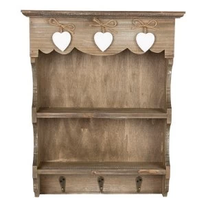 Sass & Belle Ashley Farmhouse Wall Display Unit With Hooks