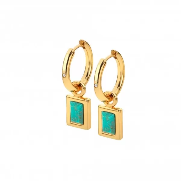 Rectangle Turquoise Earrings DE764