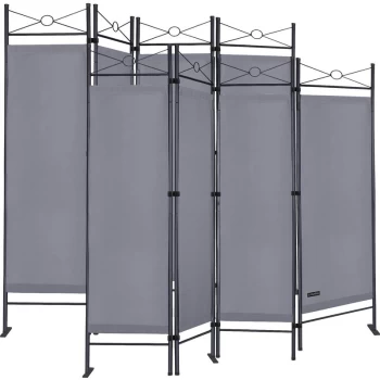 set of 2 Paravent Lucca 180x163cm Adjustable room divider partition changing room privacy screen Spanish wall grey - Casaria