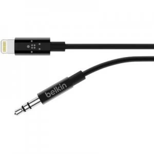 Belkin iPhone USB cable [1x Apple Dock lightning plug - 1x Jack plug 3.5 mm] 0.9 m Black