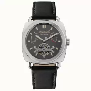 Ingersoll 'The Nashville' Automatic Grey Dial Black Leather Strap Mens Watch I13002